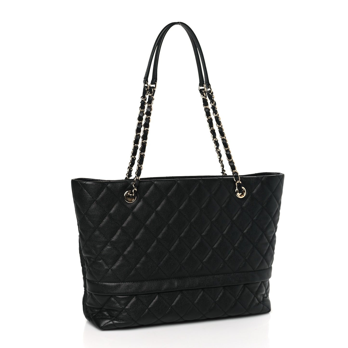 Caviar Quilted Rolled Up Tote Black
