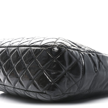 Chanel Shiny Aged Calfskin Quilted Large Shopping Bag Black 9 of 9