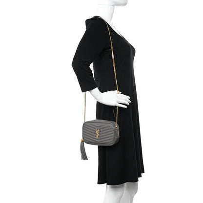 Saint Laurent Grain De Poudre Matelasse Monogram Mini Lou Camera Bag Fog 2 of 10
