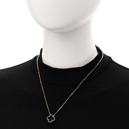 Van Cleef & Arpels 18K Yellow Gold Black Onyx Vintage Alhambra Pendant Necklace 2 of 5
