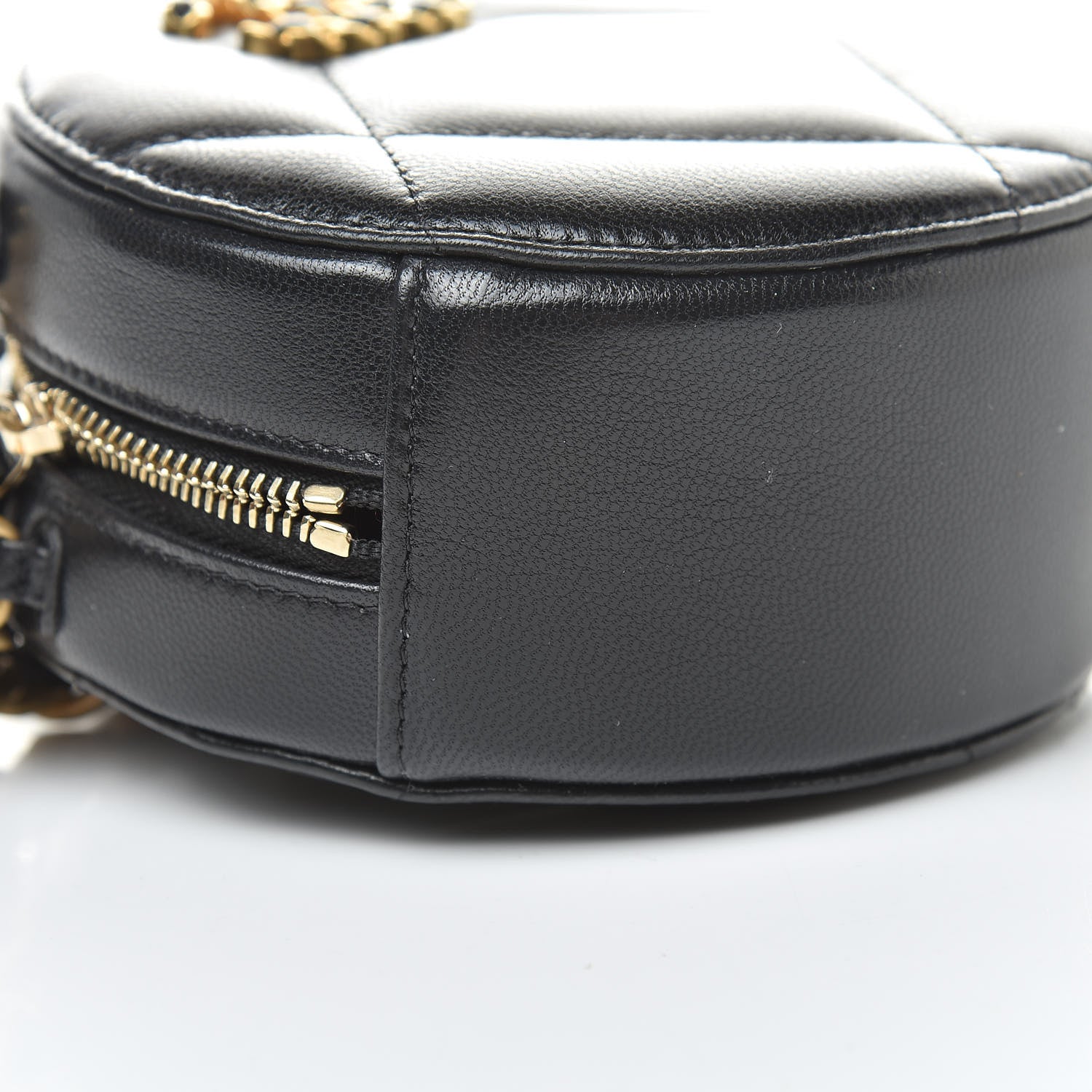 Chanel Lambskin Quilted 19 Round Clutch With Chain Black 9 of 11