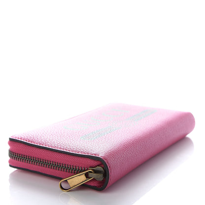 Gucci Grained Calfskin Logo Zip Around Wallet Box Pink Green 4 of 7