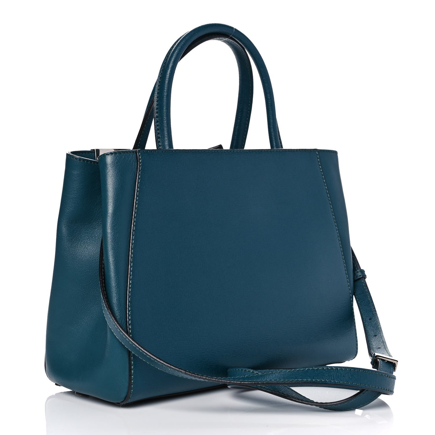 Fendi Vitello Elite Petite 2Jours Tote Oceano 2 of 8
