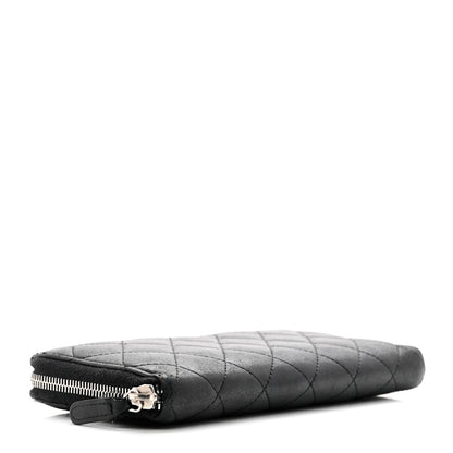 Chanel Lambskin Quilted Large Gusset Zip Around Wallet Black 4 of 11
