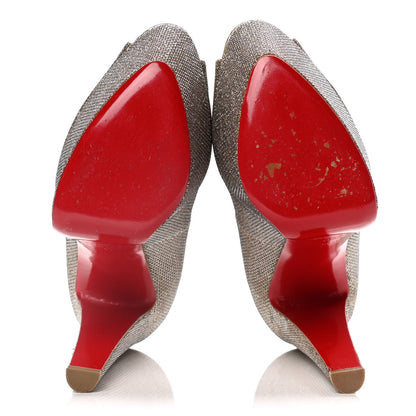 Christian Louboutin Glitter Fabric Altareva 160 Pumps 41 Gold 7 of 15