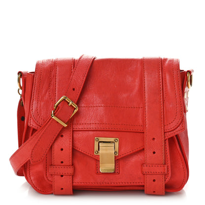 Proenza Schouler Lambskin PS1 Pouch Messenger Deep Coral 1 of 14