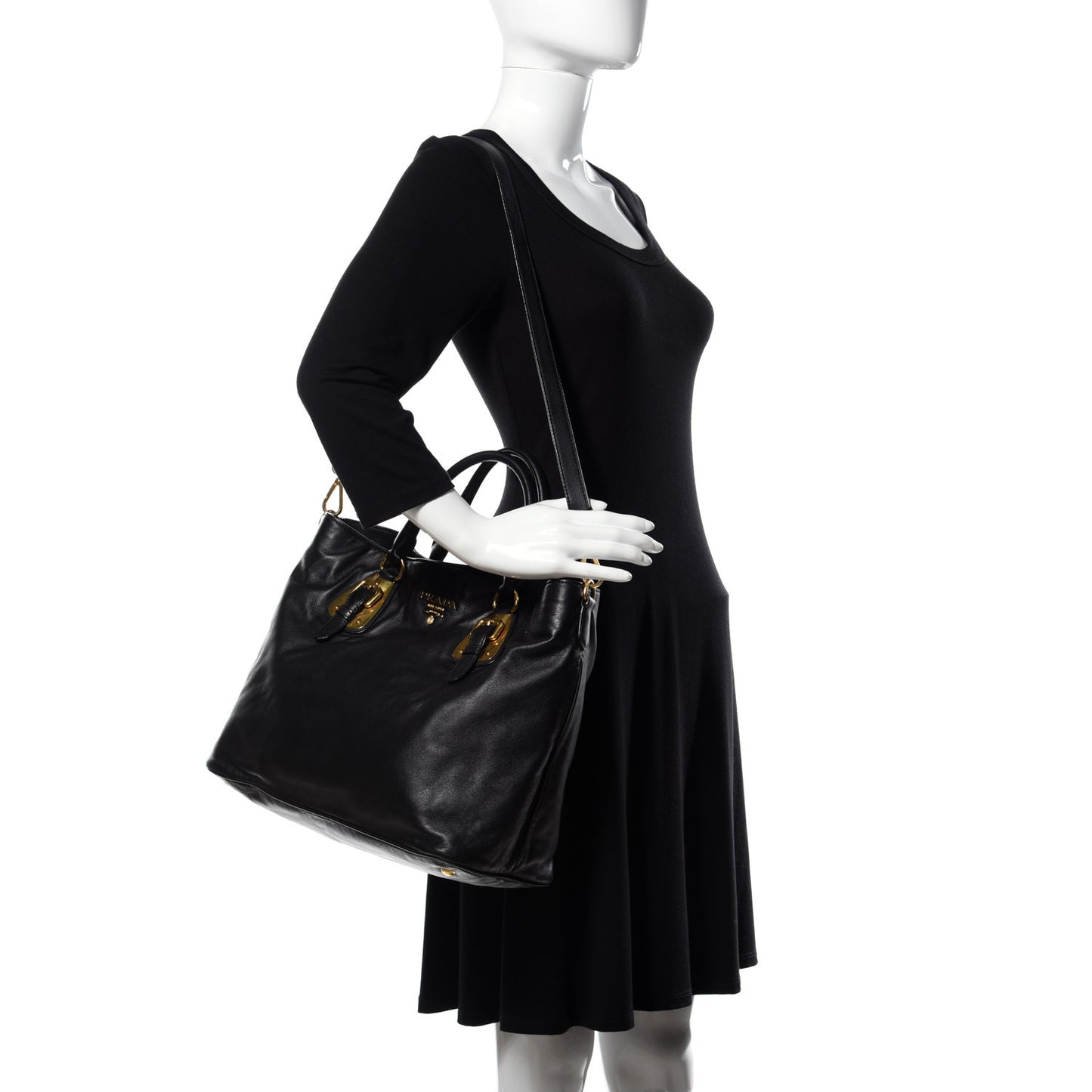 Soft Calfskin Shopping Tote Black