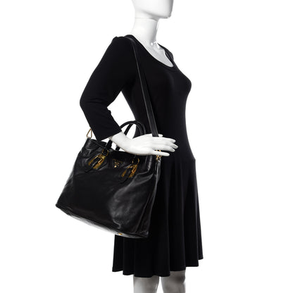Prada Soft Calfskin Shopping Tote Black 2 of 10