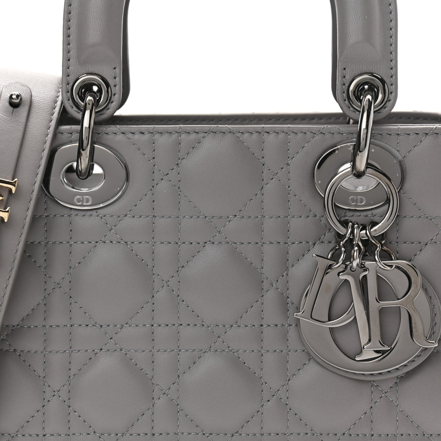 Lambskin Cannage Small My ABCDior Lady Dior Grey