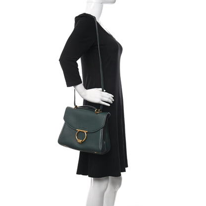 Salvatore Ferragamo Calfskin Margot Top Handle Satchel Dark Green 2 of 10