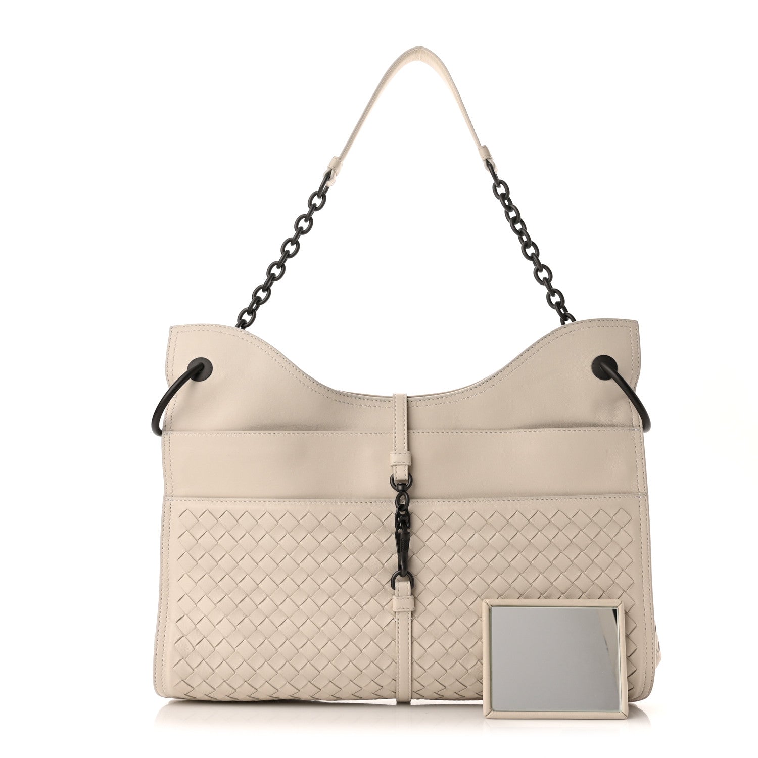 Bottega Veneta Nappa Intrecciato Shoulder Bag White 1 of 9