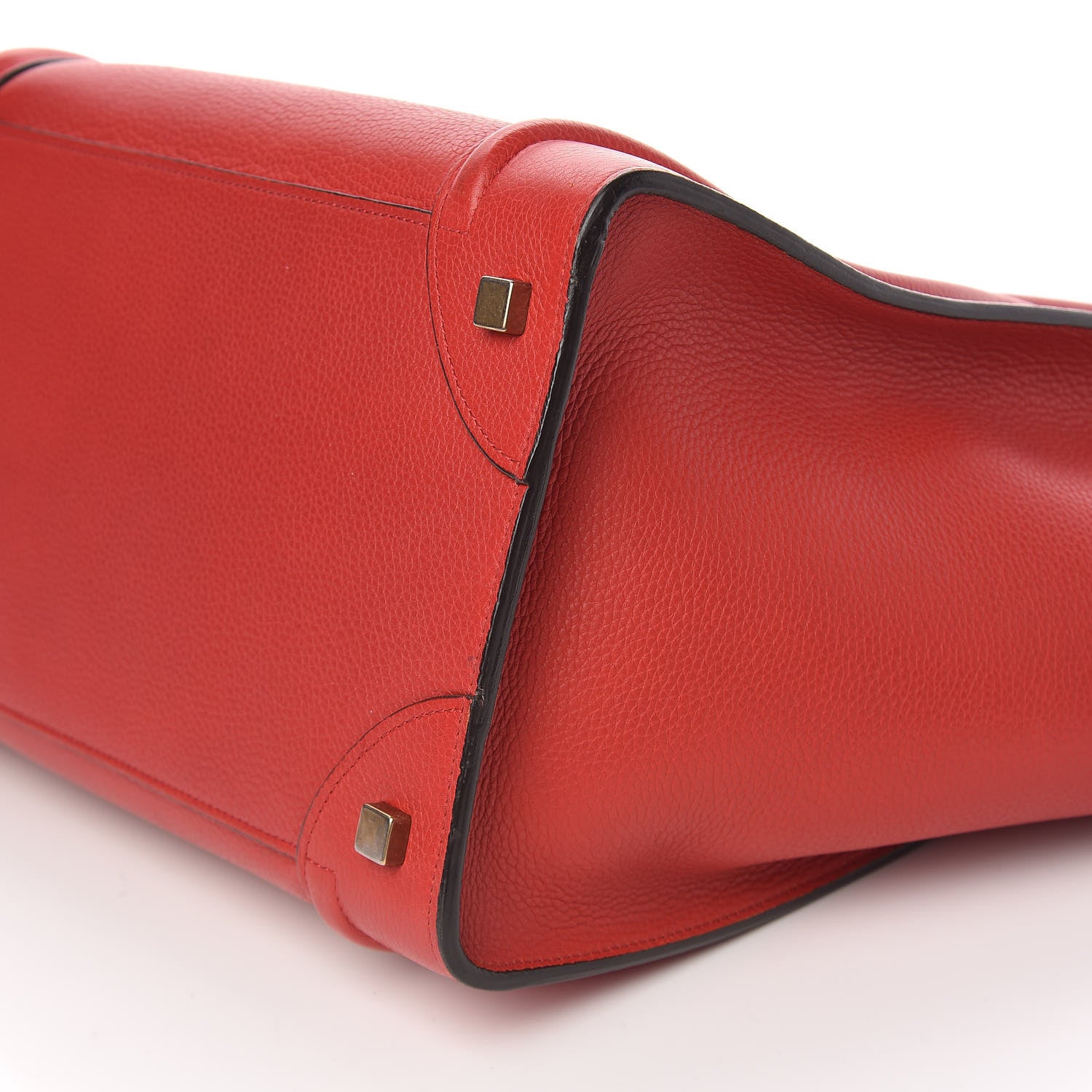 Celine Drummed Calfskin Mini Luggage Red 9 of 10