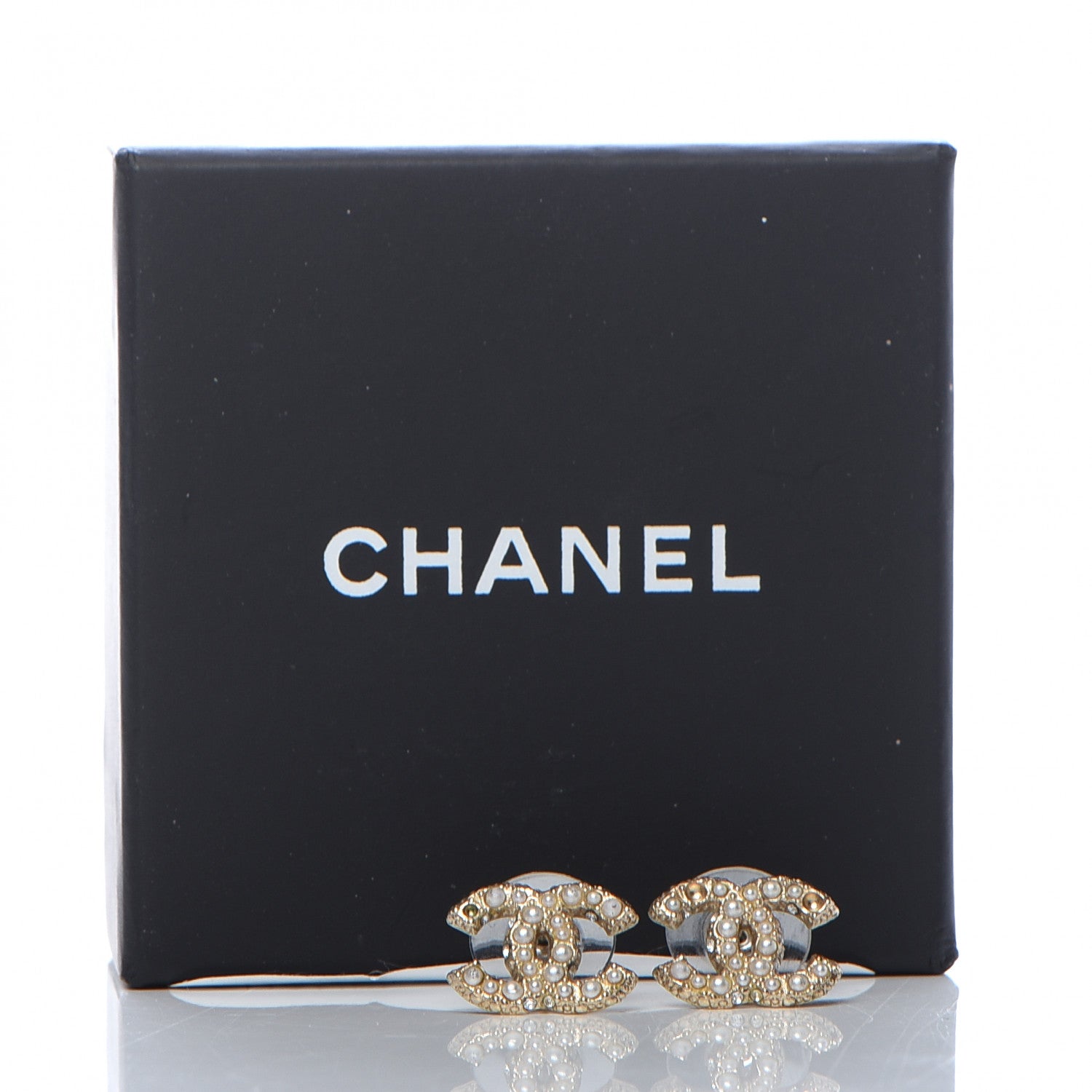 Chanel Metal Pearl CC Earrings Gold 5 of 5