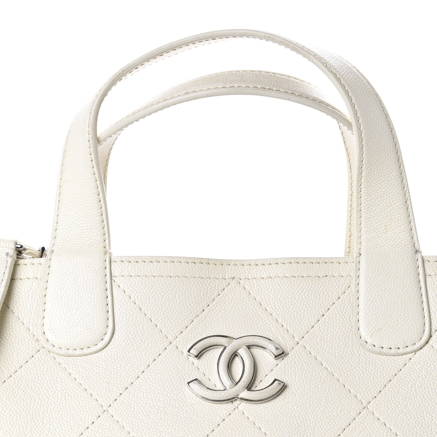 Chanel Caviar Stitched Large Shopping Tote White 14 of 14