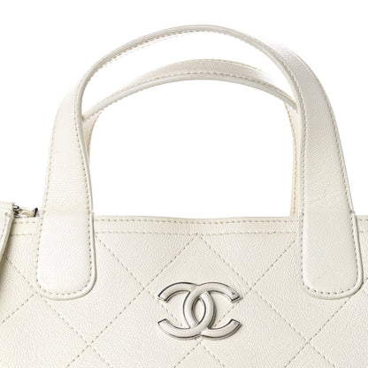 Chanel Caviar Stitched Large Shopping Tote White 14 of 14