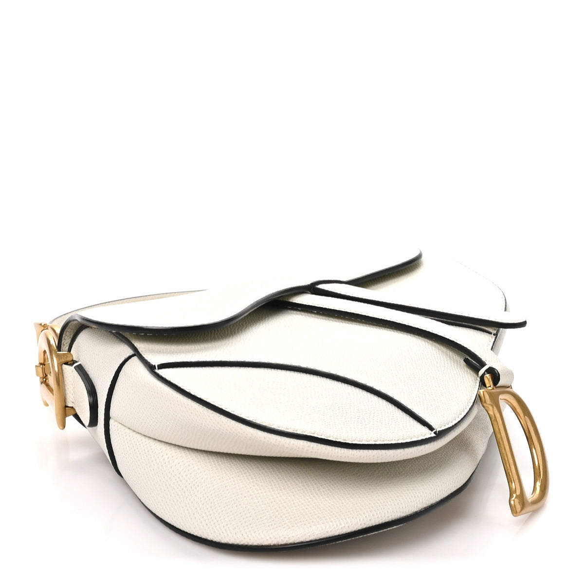 Christian Dior Grained Calfskin Saddle Bag White 4 of 11