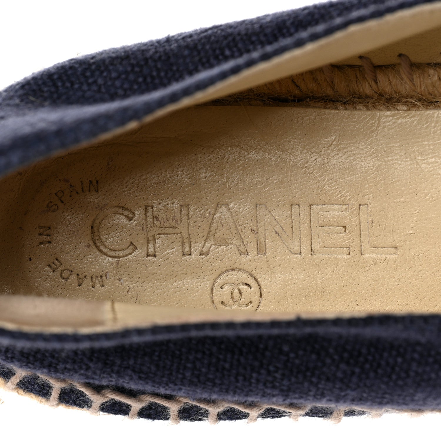 Chanel Denim Toile CC Espadrilles 39 Navy Black 7 of 8
