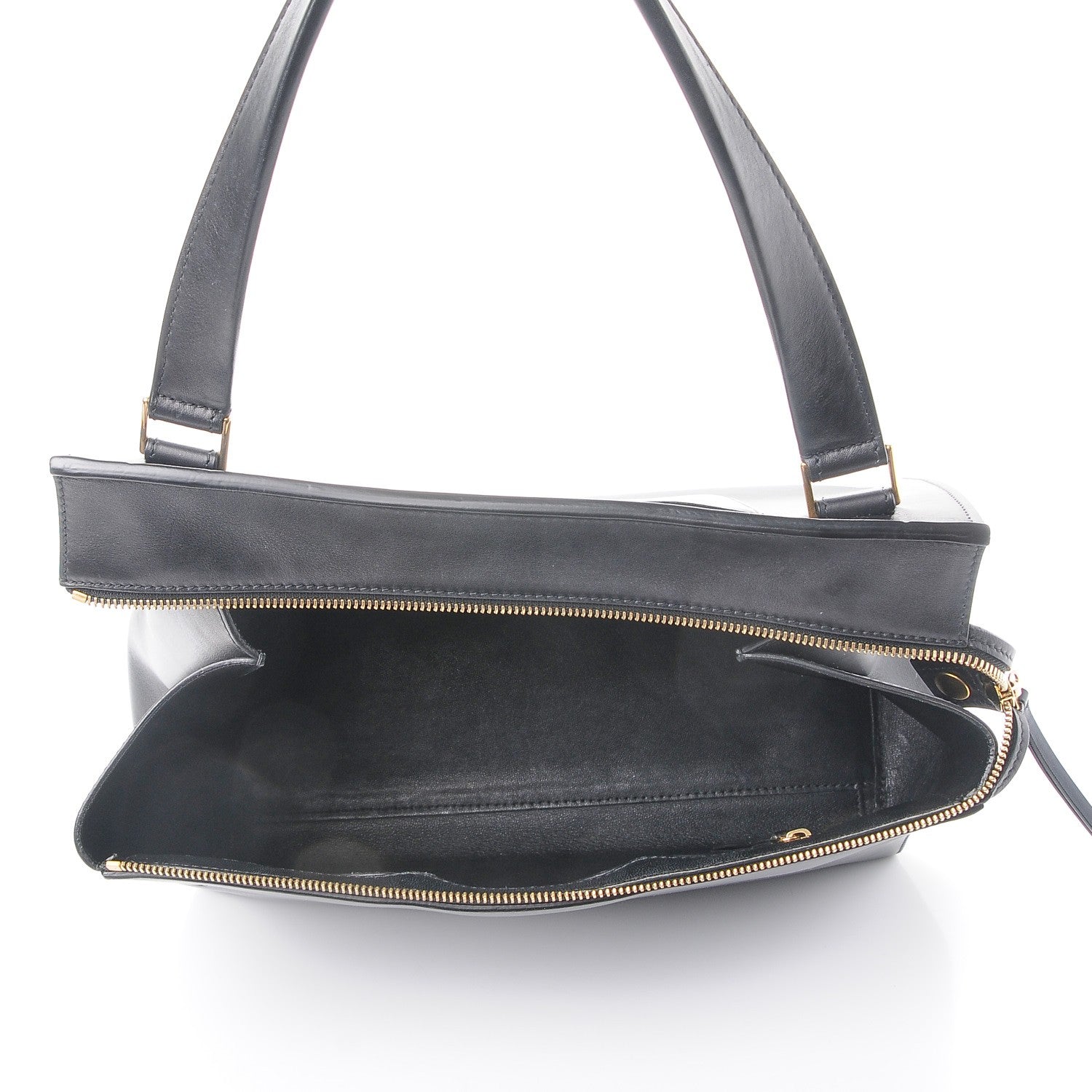 Celine Smooth Calfskin Medium Bi-Color Edge Shoulder Bag Black Navy 5 of 9