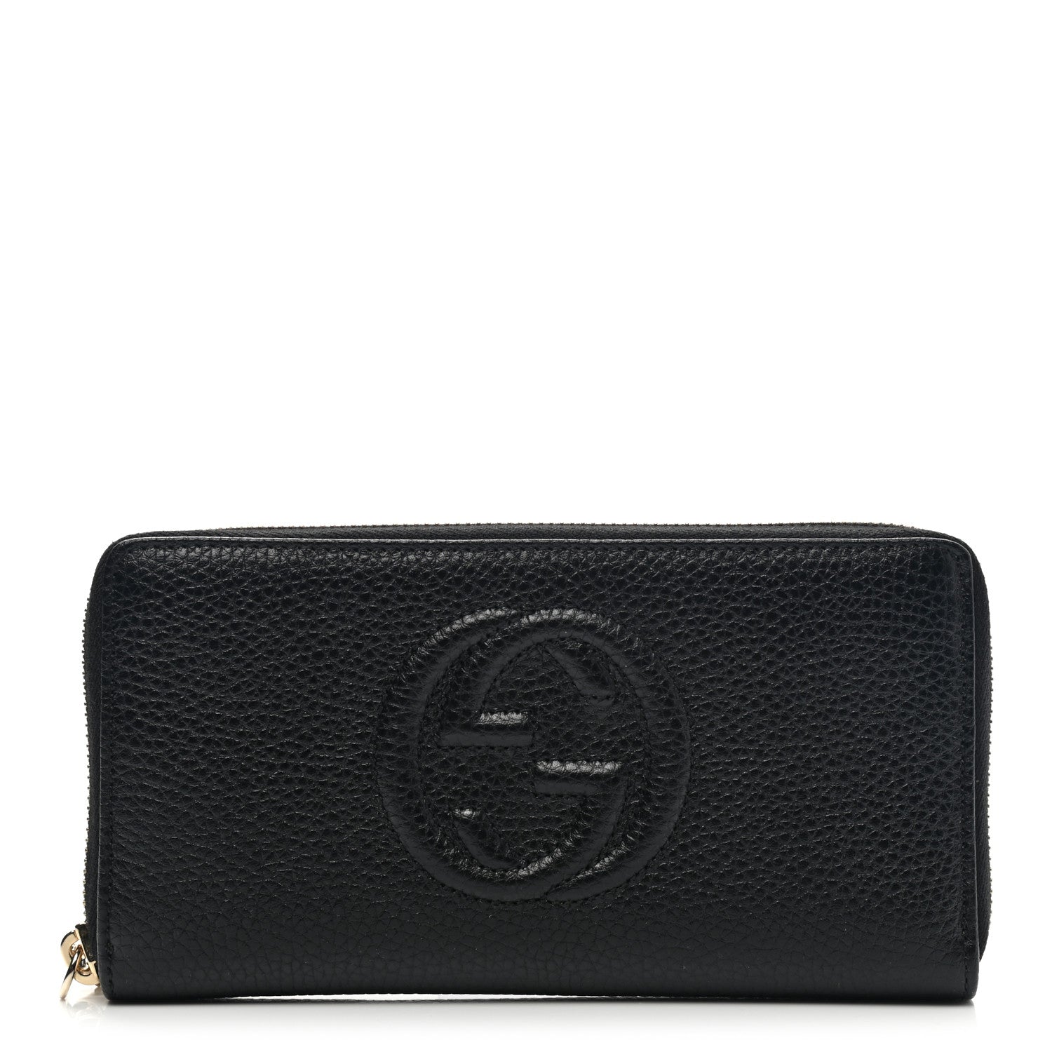 Gucci Pebbled Calfskin Soho Zip Around Wallet Black 1 of 8
