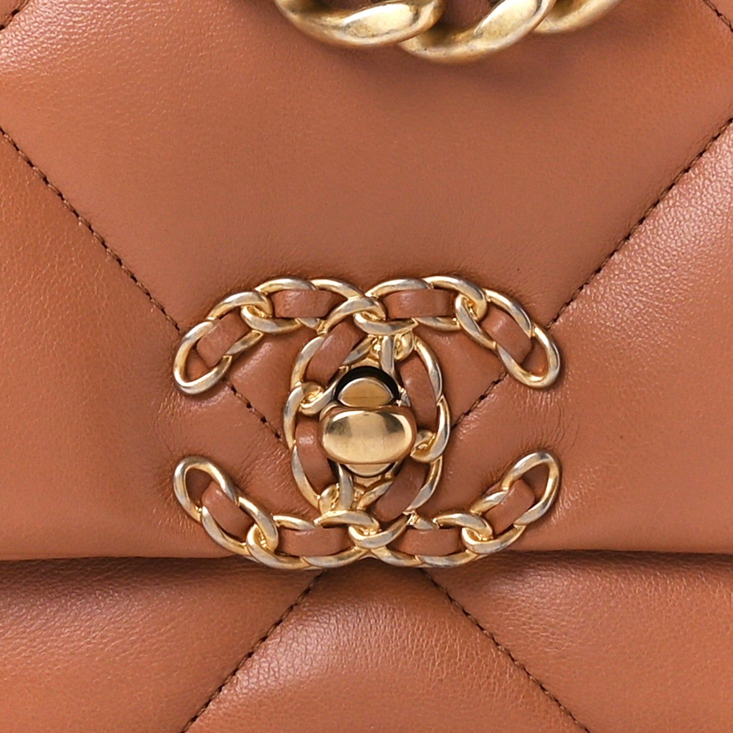 Chanel Lambskin Quilted Medium Chanel 19 Flap Brown 8 of 11