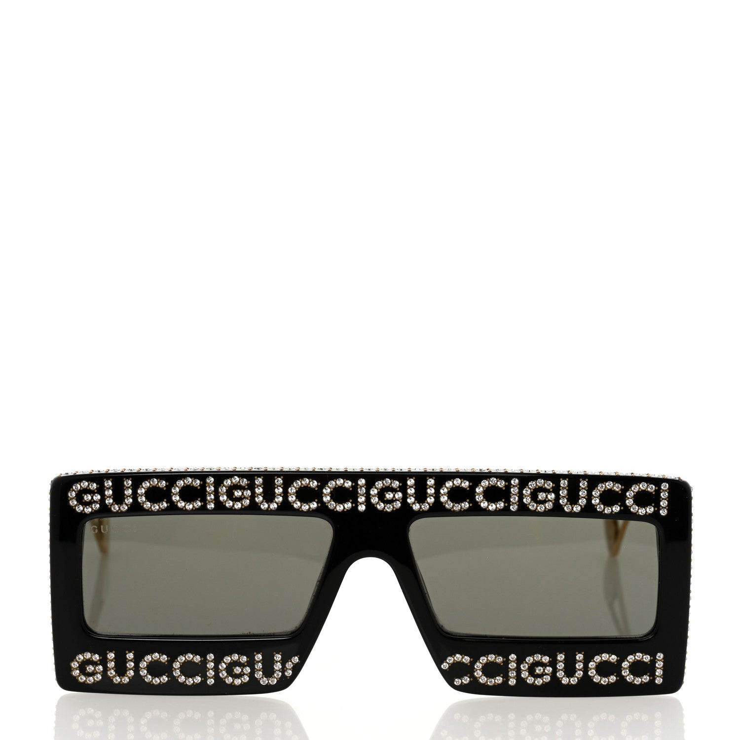 Gucci Acetate Crystal Mask-Frame Sunglasses GG0431S Black 2 of 8