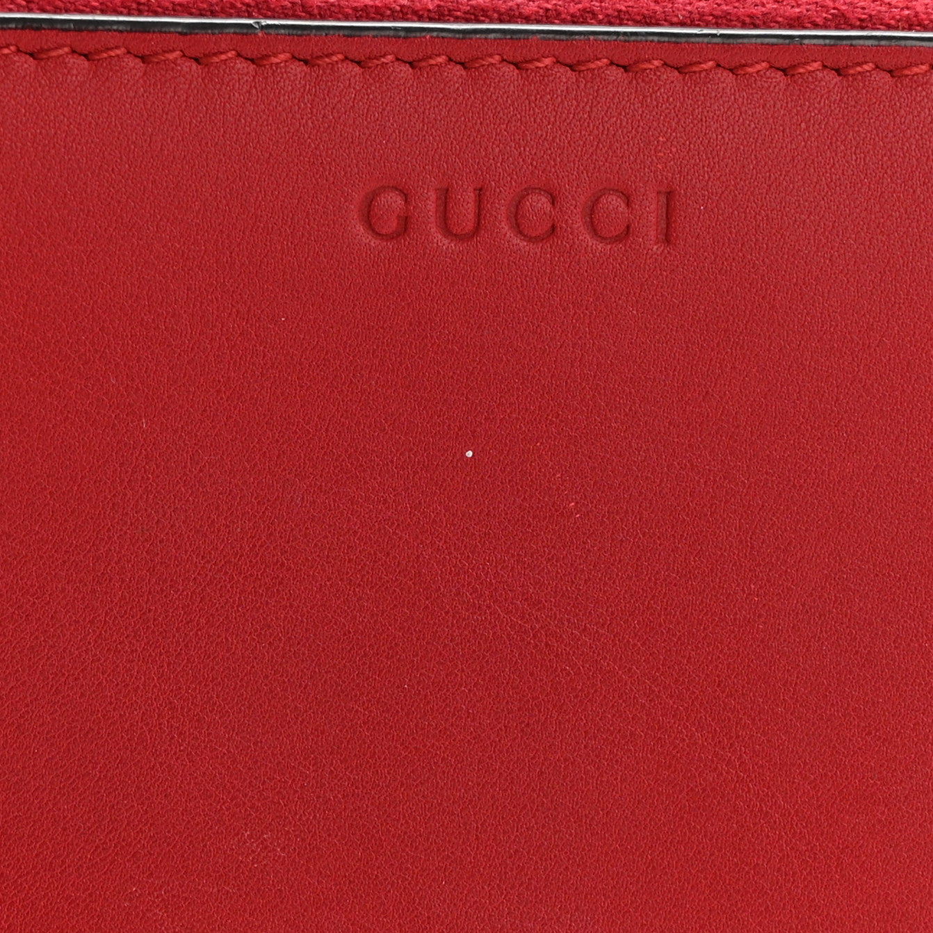Calfskin Bamboo Round Zip Long Wallet Red