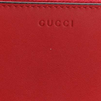 Gucci Calfskin Bamboo Round Zip Long Wallet Red 8 of 10