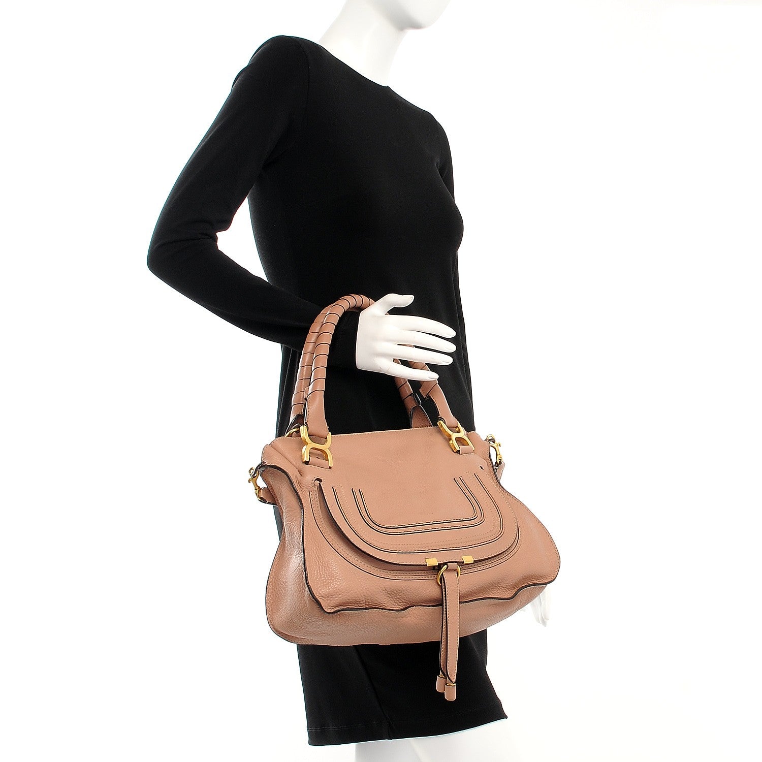 Chloe Calfskin Medium Marcie Satchel Nude 2 of 23