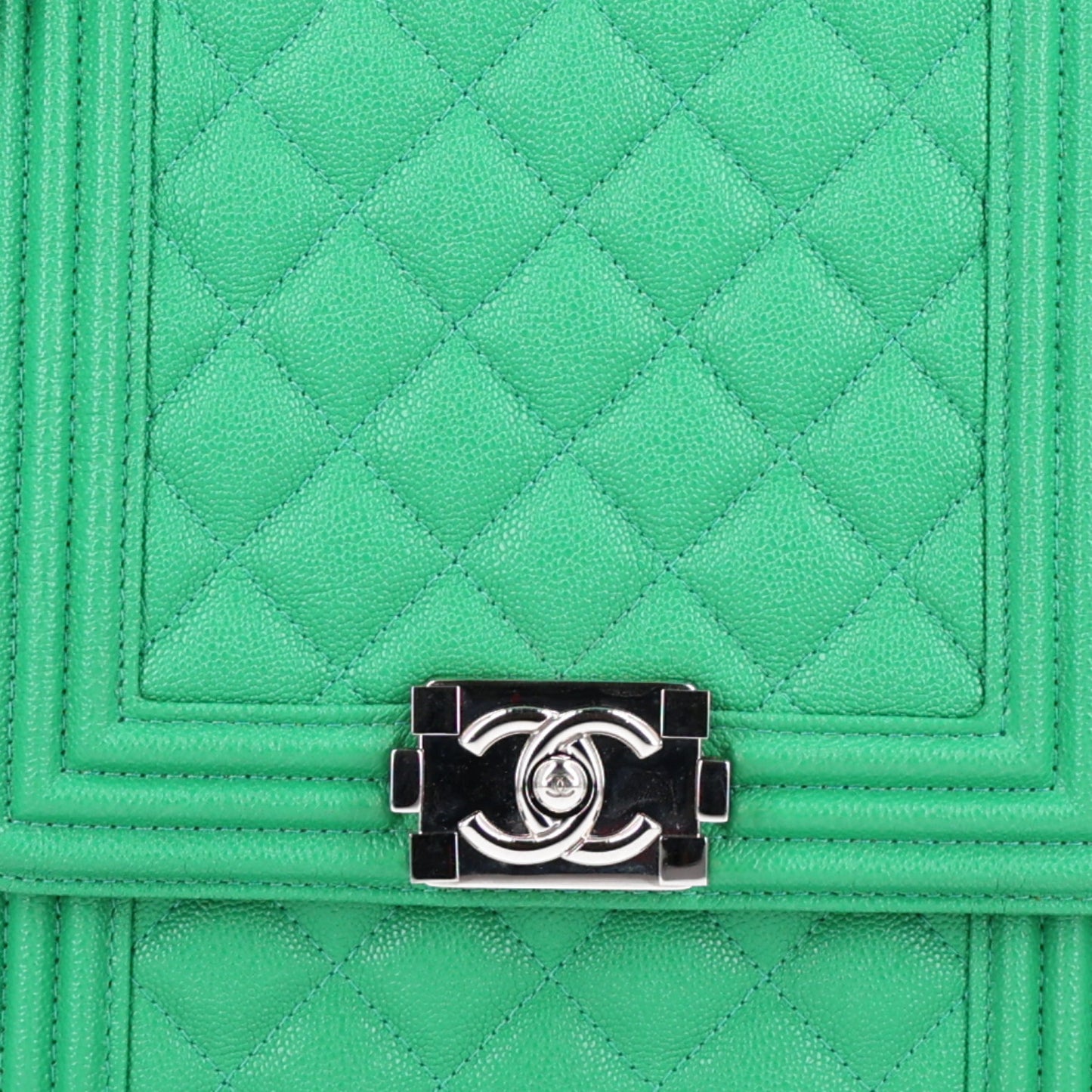 Caviar Quilted North South Boy Flap Green