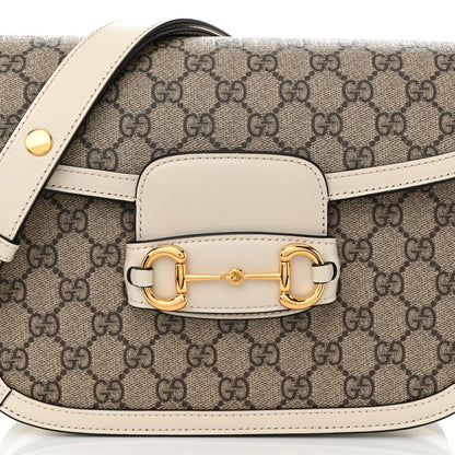 Gucci GG Supreme Monogram Horsebit 1955 Shoulder Bag Beige Mystic White 8 of 10