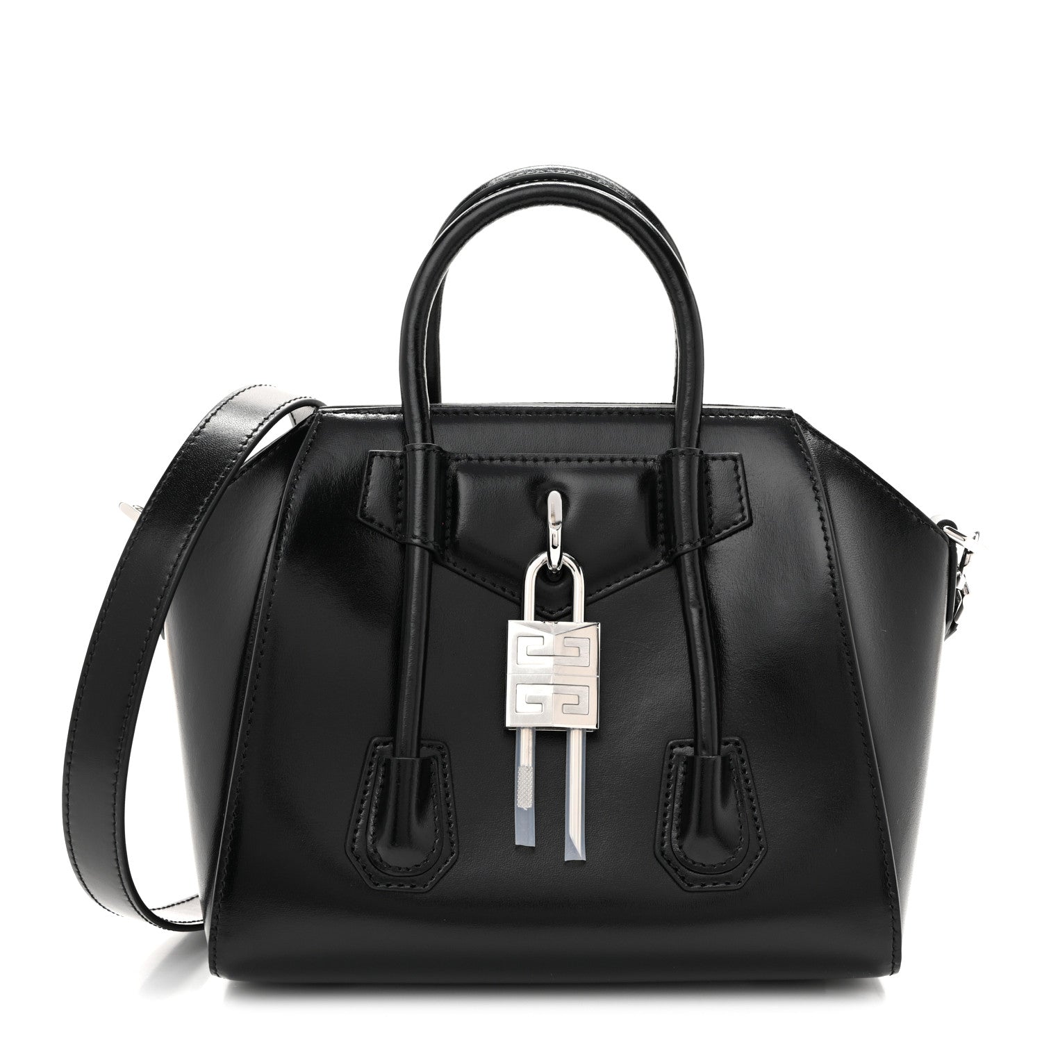 Givenchy Box Calfskin Mini Lock Antigona Shoulder Bag Black 1 of 10