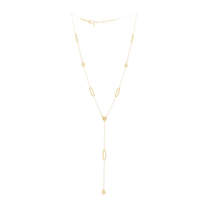 Roberto Coin 18K Yellow Gold Diamond Barocco Y Drop Necklace 3 of 5