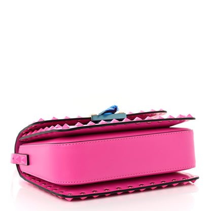 Valentino Garavani Smooth Calfskin Enamel Tonal Small Rockstud23 Shoulder Bag Pink PP 4 of 9