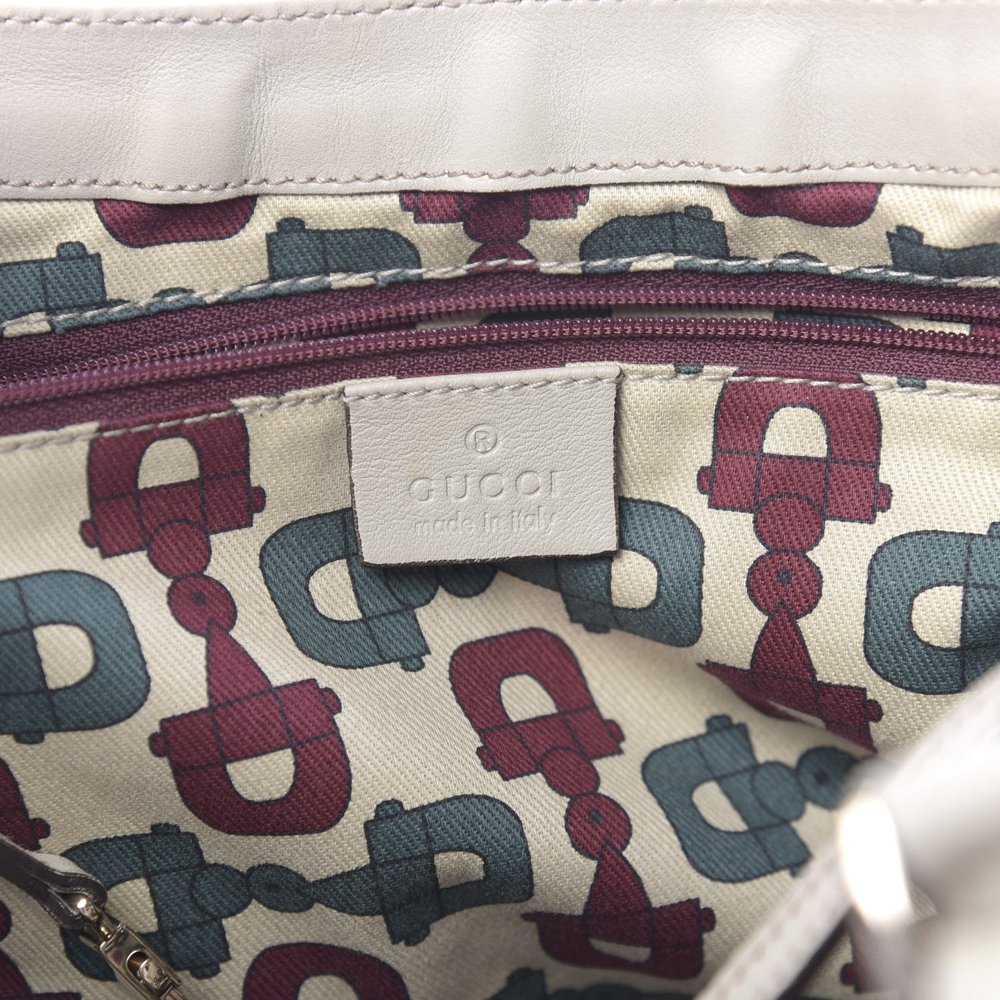 Guccissima Large D Gold Ring Shoulder Bag Off White