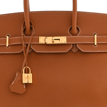 Hermes Taurillon Clemence Birkin 35 Gold 8 of 14