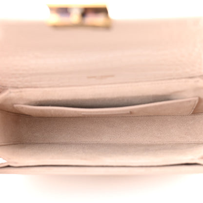 Saint Laurent Calfskin Crocodile Embossed Medium Bellechasse Satchel Powder Pink 4 of 11
