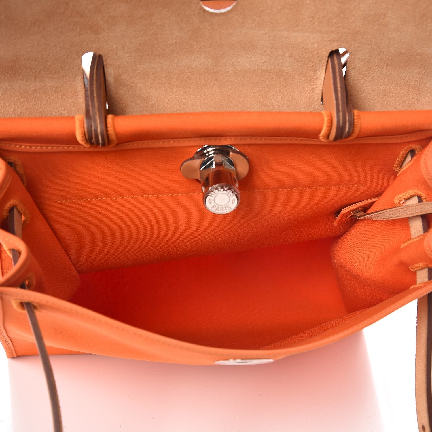 Hermes Vache Hunter Toile Herbag Zip 31 PM Orange 6 of 11