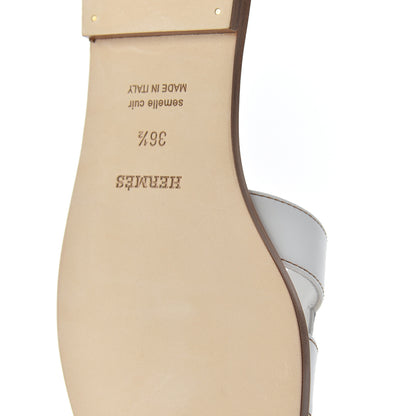 Hermes Box Calfskin Oran Sandals 36.5 White 12 of 16