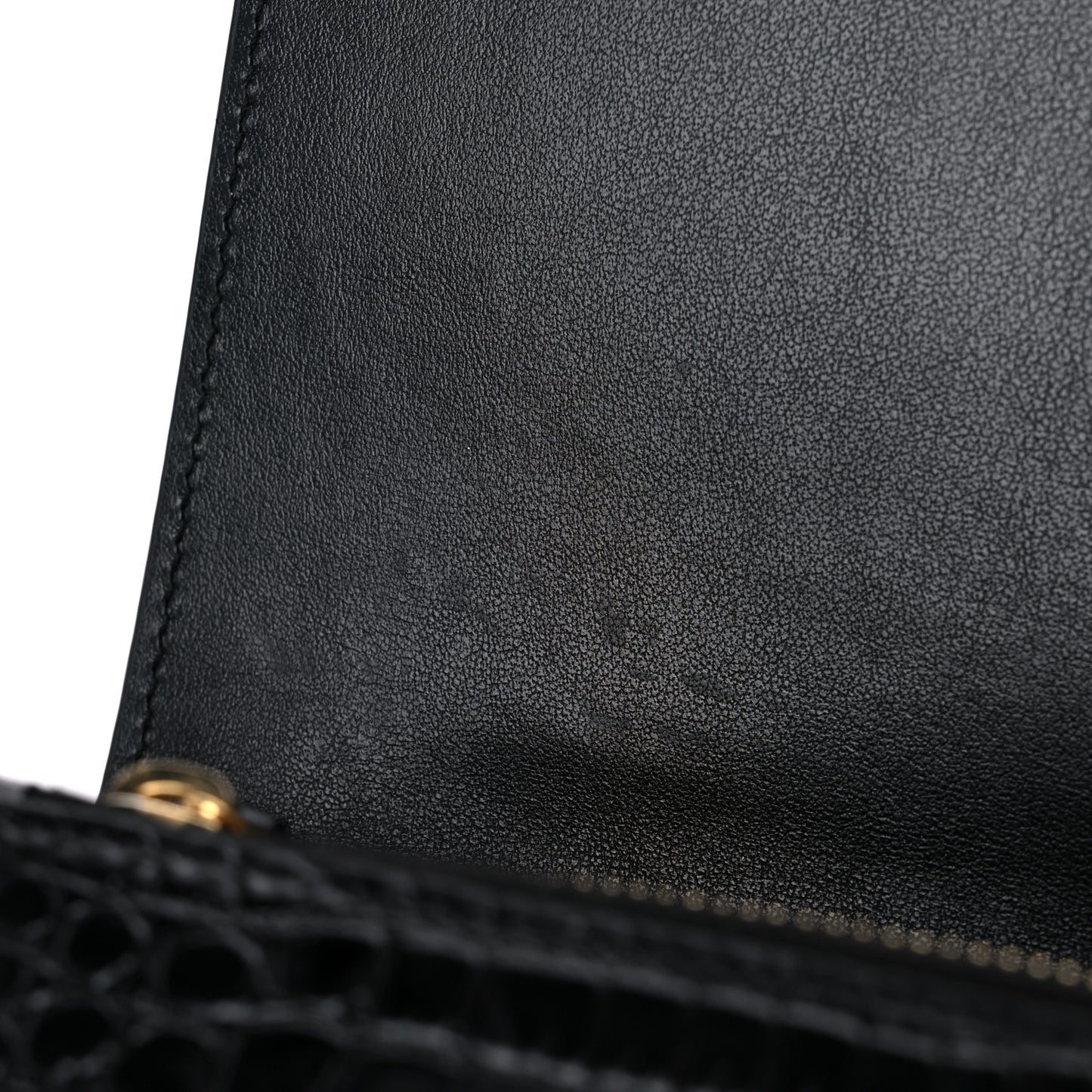 Calfskin Crocodile Embossed Kate Monogram Tassel Chain Wallet Black