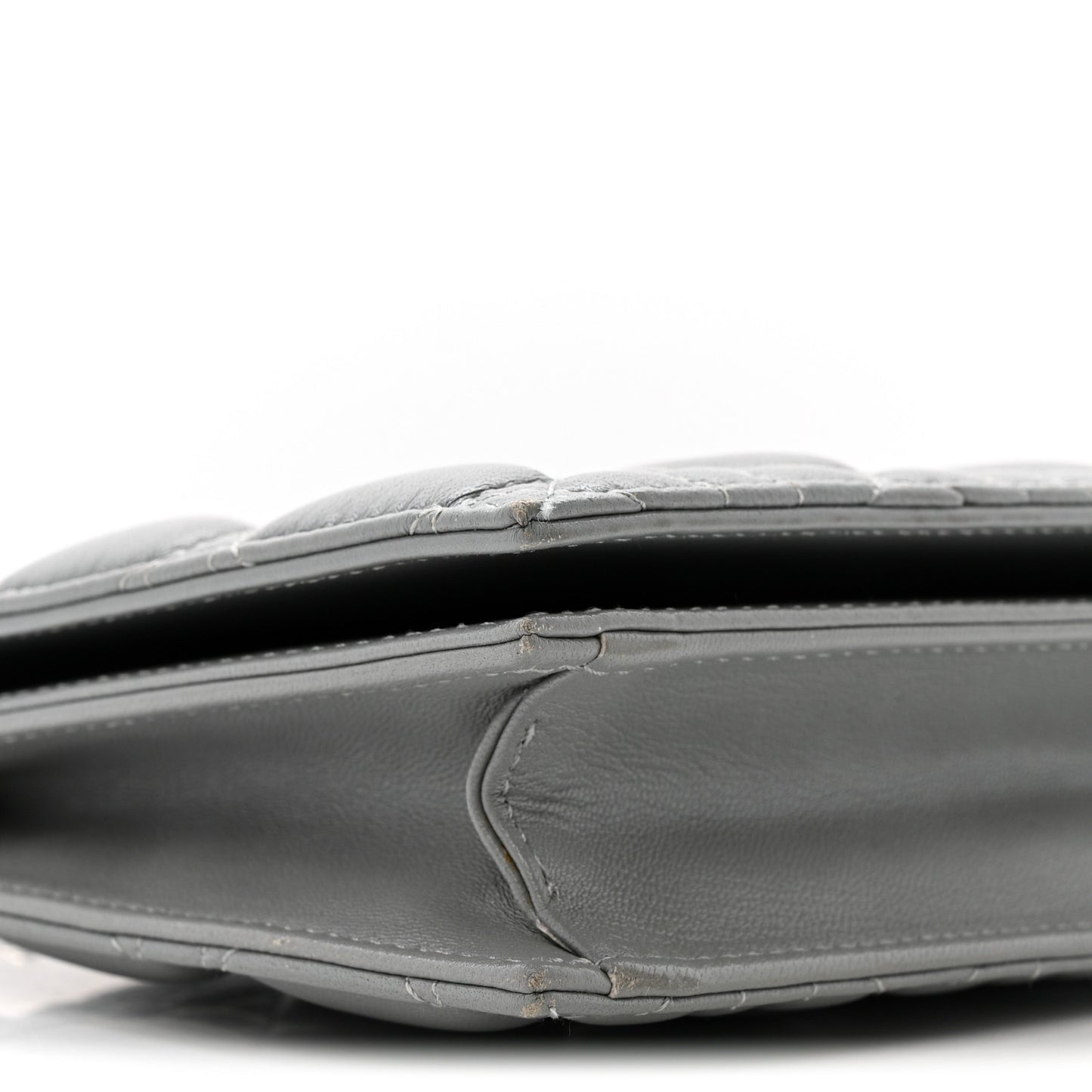 Lambskin Cannage Lady Dior Convertible Clutch Grey