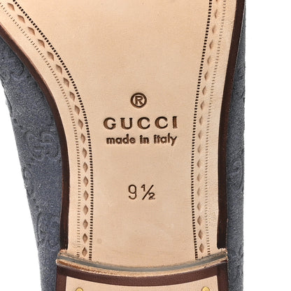 Gucci Luxury Suede Guccissima Mens Horsebit Mocassin Loafers 9.5 Foggy Grey 7 of 9