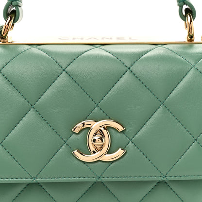 Chanel Lambskin Quilted Small Trendy CC Flap Dual Handle Bag Light Green 9 of 11
