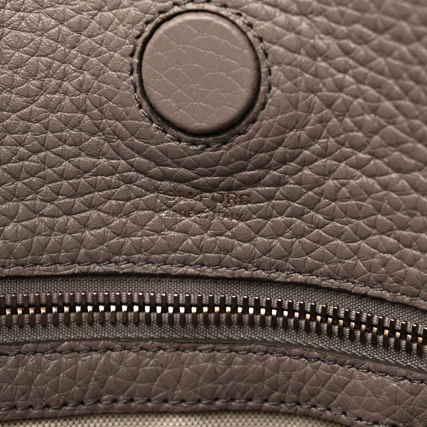 Pebbled Calfskin Large Alix Padlock Zip Hobo Bag Taupe