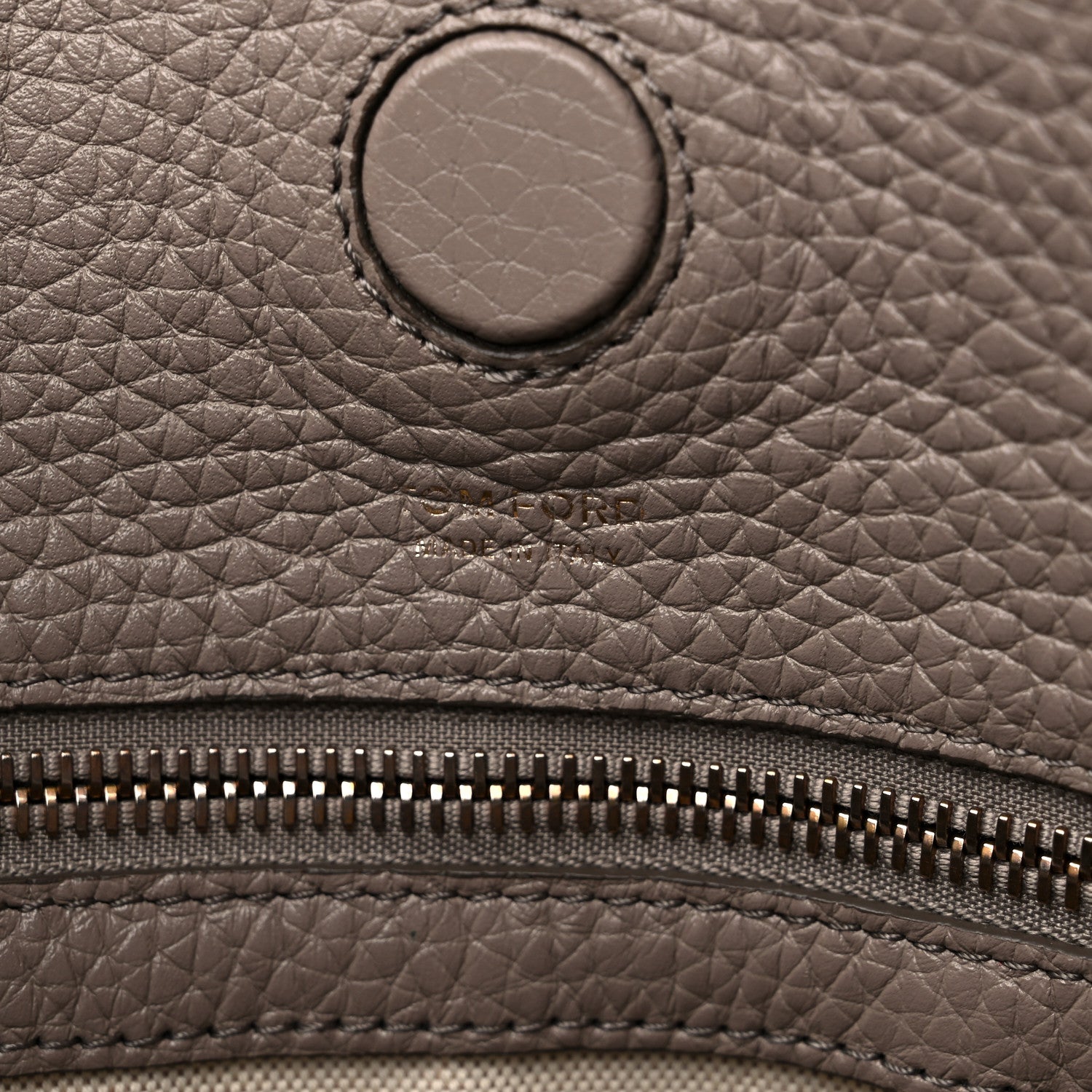 Tom Ford Pebbled Calfskin Large Alix Padlock Zip Hobo Bag Taupe 7 of 11