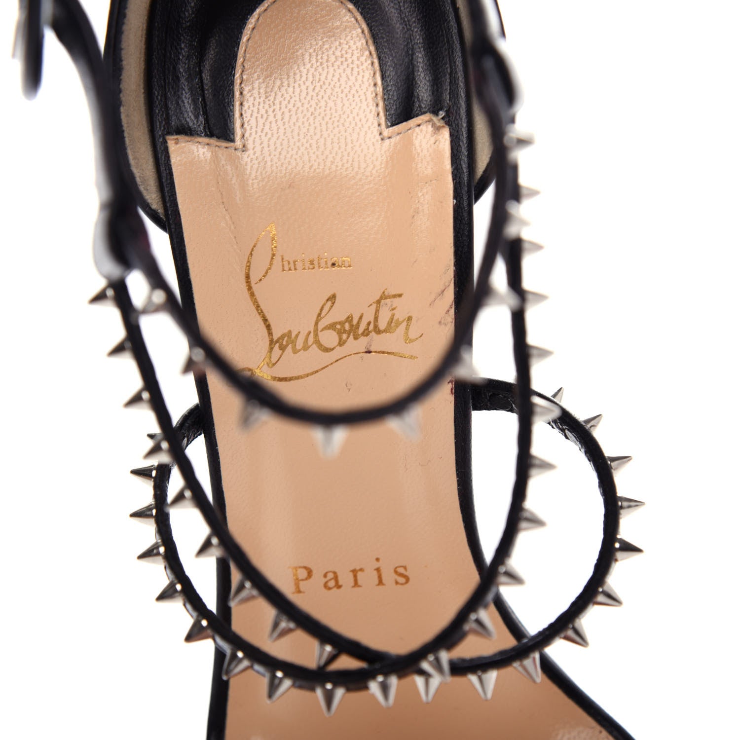Christian Louboutin Calfskin Choca Spikes 100 Sandals 37 Black 8 of 10