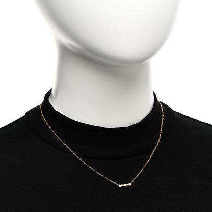 Tiffany 18K Yellow Gold Diamond Fleur de Lis Key Bar Pendant Necklace 2 of 5