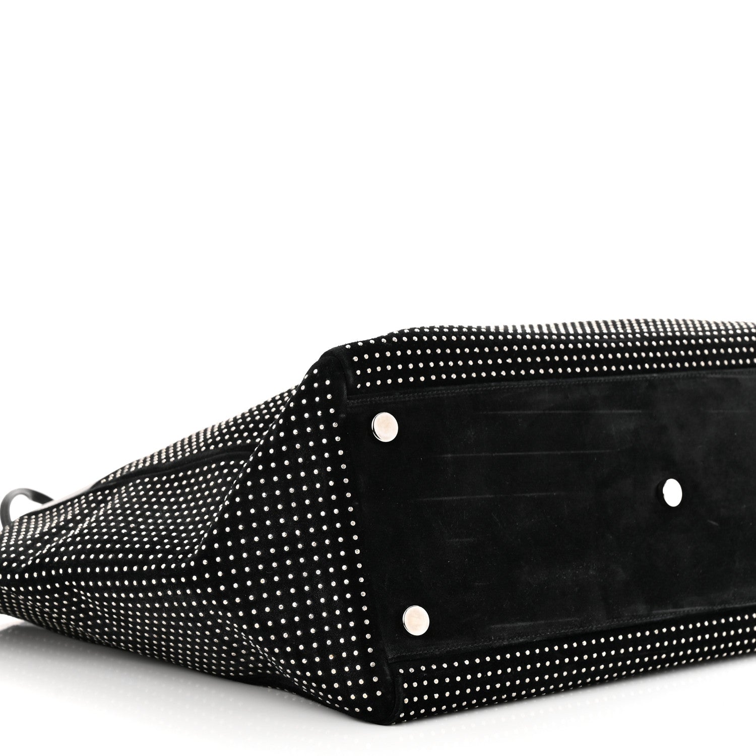 Saint Laurent Calfskin Suede Studded Reversible East West Shopping Tote Black 10 of 12