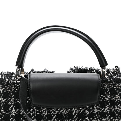 Louis Vuitton Tweed Calfskin Capucines MM Black White 9 of 9