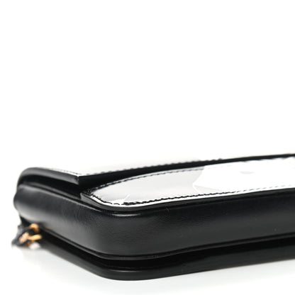 Burberry Calfskin Deer Print Camille Chain Wallet Black White 7 of 9