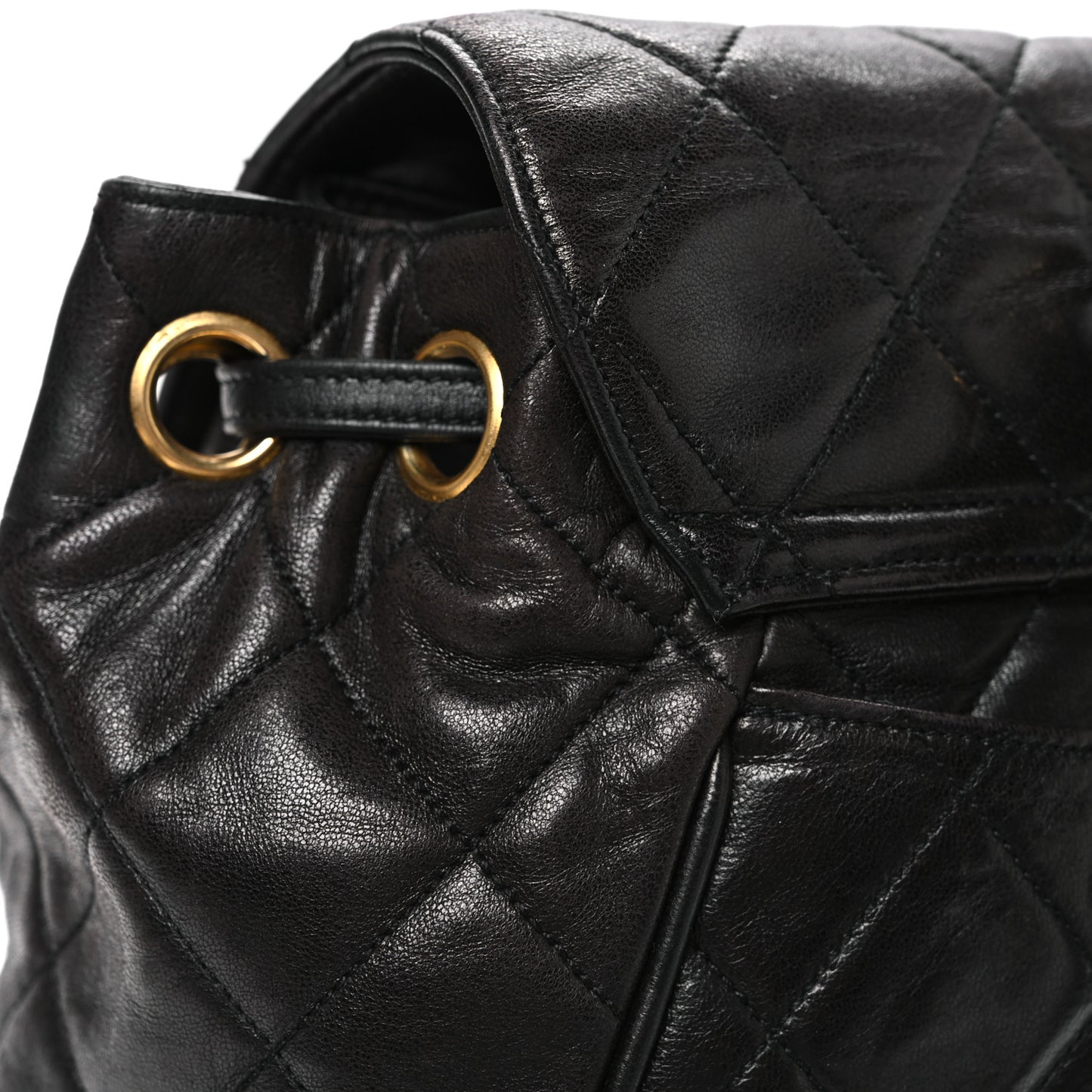 Lambskin Quilted Backpack Black